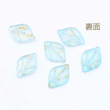 チェコガラスチャーム 金箔入り 花びら 1穴 9×14mm 20個入