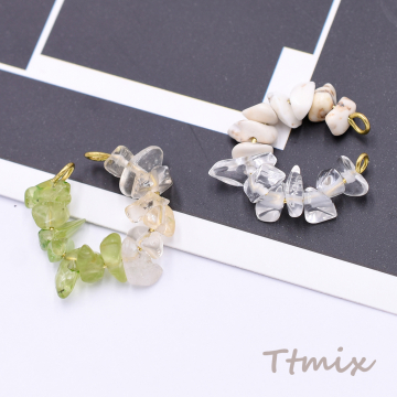 デザインイヤーフック 天然石イヤーフック さざれB【1ヶ】