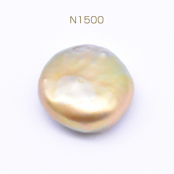 高品質淡水パール No.18 コイン 穴なし 天然素材 パープル【1ヶ】