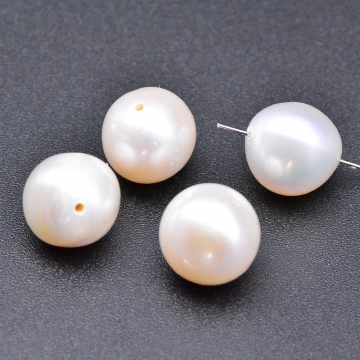 高品質淡水パールビーズ No.67 ラウンド 天然素材【4ヶ】