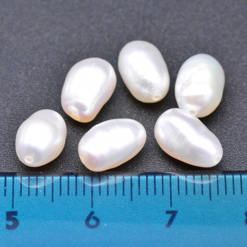 高品質淡水パールビーズ No.70 オーバル 天然素材【6ヶ】