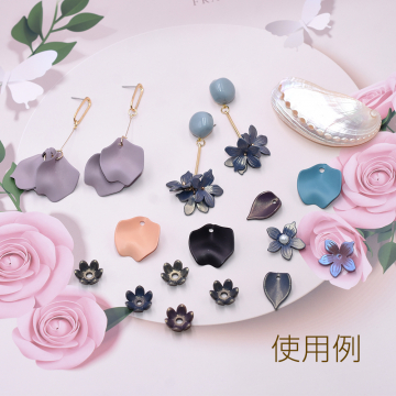 アクリル花座 五弁花 穴あり 19×19mm オーロラ【20ヶ】