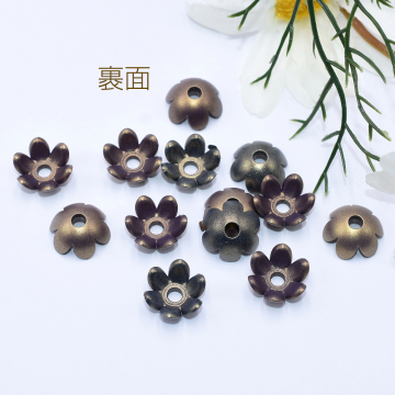 アクリル花座 六弁花 穴あり 13×13mm オーロラ【20ヶ】