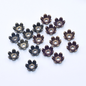 アクリル花座 六弁花 穴あり 13×13mm オーロラ【20ヶ】