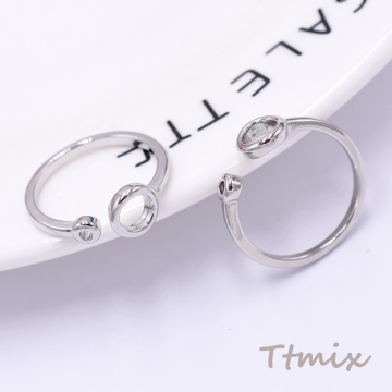 ファッションリング 指輪 2カン付き ロジウム【2ヶ】