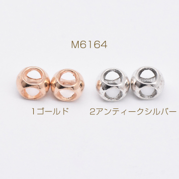 メタルビーズ 透かしラウンド 5×7mm【40g(約95ヶ)】