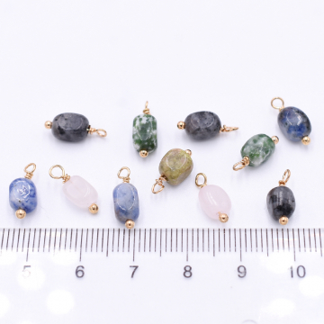 高品質天然石チャーム 不規則オーバル 1カン【4ヶ】