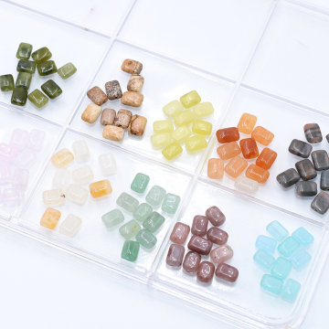 高品質天然石ビーズ 長方形 6×8mm【10ヶ】