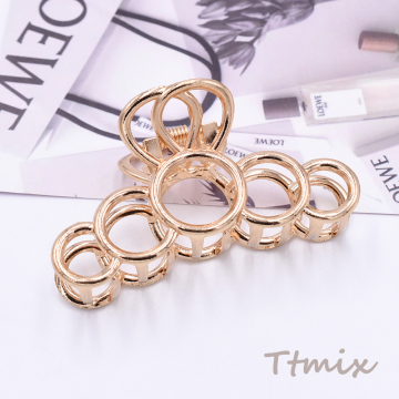 バンスクリップ メタルヘアクリップ 5連フープ ヘアアクセサリー ゴールド【1ヶ】