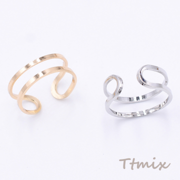 ファッションリング 指輪 ダブルリング 幅約6.5mm【2ヶ】