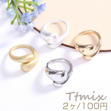 ファッションリング 指輪 デザインリングNo.7 幅約14mm【2ヶ】