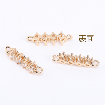 高品質ジルコニアチャーム スティック 2カン 4×19mm ゴールド【2ヶ】