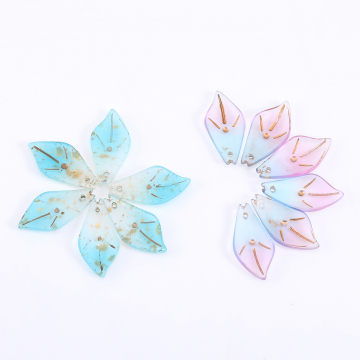 チェコガラスチャーム 花びら 1穴 11×23mm 全10色