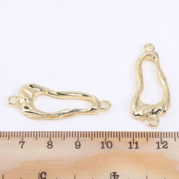 フレームチャーム 不規則型 2カン 15×38mm ゴールド【10ヶ】