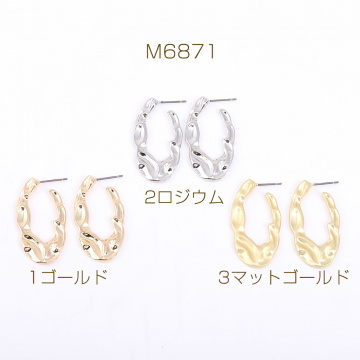デザインチタンピアス オーバルフープ 18×34mm【6ヶ】