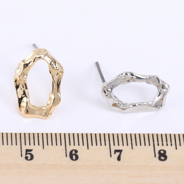 デザインチタンピアス 不規則オーバル 11×16mm【6ヶ】