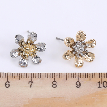 デザインポストピアス 6弁花 14×16mm【4ヶ】