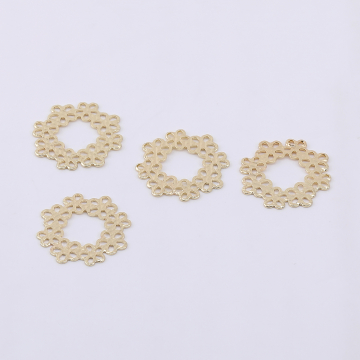 高品質透かしパーツ 花輪 15×15mm ゴールド【10ヶ】
