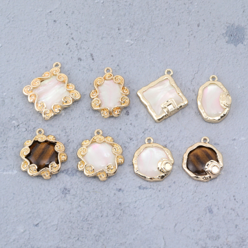 樹脂チャーム レースオーバル/菱形 1カン【6ヶ】