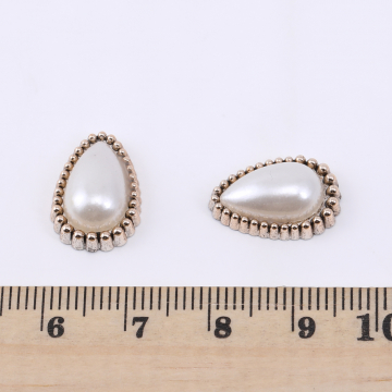 アクリル貼付けパーツ パール貼り 雫型 11×16mm 金古美【20ヶ】