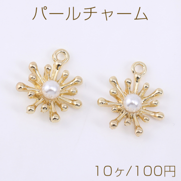 パールチャーム 花芯 1カン 18×21mm ゴールド【10ヶ】