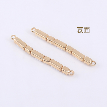 ガラスストーンコネクターチャーム スティックG 2カン 2.7×32mm ゴールド【2ヶ】
