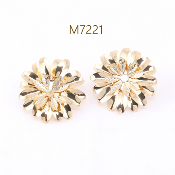 デザインポストピアス 菊 25×25mm ゴールド（4ヶ）