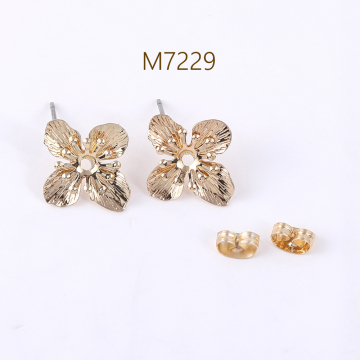 デザインポストピアス 四弁花 17×18mm ゴールド（6ヶ）