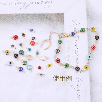 瑠璃コネクターチャーム 丸型 目型 2カン 2サイズ（10ヶ）