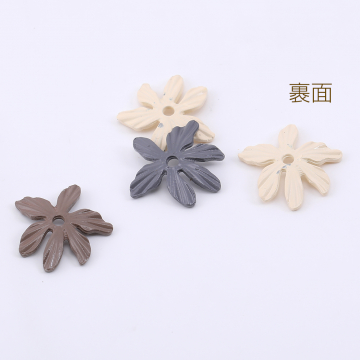 メタルフラワーパーツ 塗装 6弁花 1穴 19×19mm【8ヶ】