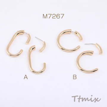 デザインピアス オーバルフープ/Cフープ（1ペア）