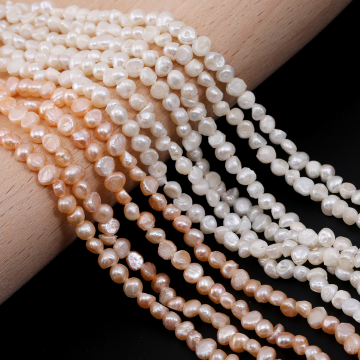 最安値挑戦中！淡水パールビーズ 不規則型 天然素材 4-5mm 1連(約75ヶ)