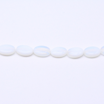 天然石ビーズ ミルキークォーツ オーバル型 1連(約28ヶ）