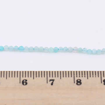 高品質天然石ビーズ アマゾナイト ラウンドカット 2mm 1連(約205ヶ)