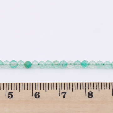 高品質天然石ビーズ グリーンインカローズ ラウンドカット 3mm 1連(約140ヶ)