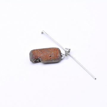 ドゥルージーアゲートチャーム 長方形 1カン 10×29mm ロジウム （1ヶ）