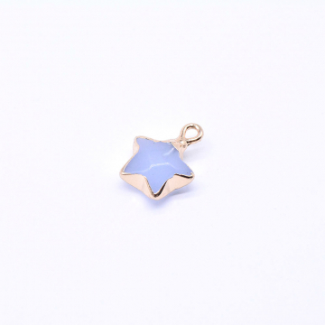 天然石チャーム アクアマリン 星型 1カン 13×16mm ゴールド （1ヶ）