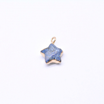 天然石チャーム ラピスラズリ 星型 1カン 12×15mm ゴールド （1ヶ）