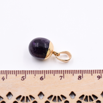 天然石ペンダントトップ １カンつき  楕円形 18x12mm 全2色 ゴールド（1ヶ）
