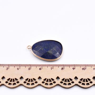 天然石フレームチャーム 不規則カット 1カン 35x22mm  全2色 ゴールド (1ヶ）
