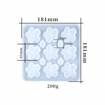 シリコンモールド　DIY　桜　さくら　9花 181×181mm (2ヶ)