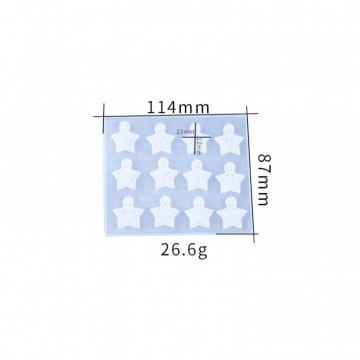シリコンモールド　DIY　手作り　12星座　星型　ネックレス用チャームモールド 114×87mm (2ヶ)