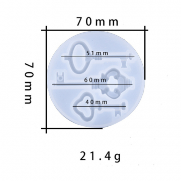 シリコンモールド　DIY　キー　3種 70×70mm (2ヶ)