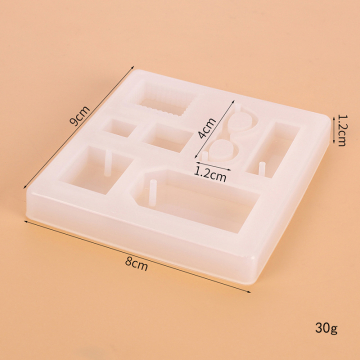 シリコンモールド DIY 混合図形　90×80×12mm ハンドメイド用 (2ヶ)