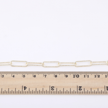 デザインチェーン 長方形丸角 1×6×18mm ライトゴールド（1m）