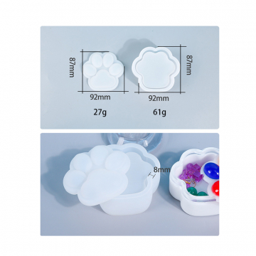 シリコンモールド DIY 猫の足型小物入れ 92×87mm ハンドメイド用 （2セット）