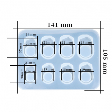 シリコンモールド DIY リング型 141×105mm ハンドメイド用 (2ヶ)