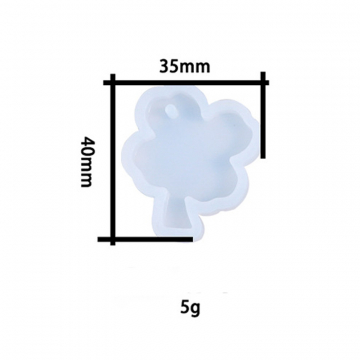 シリコンモールド DIY クローバー型 35×40×8mm ハンドメイド用 (2ヶ)