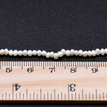 淡水パールビーズ 不規則オーバル 天然素材 2-3.5mm 1連(約178ヶ)