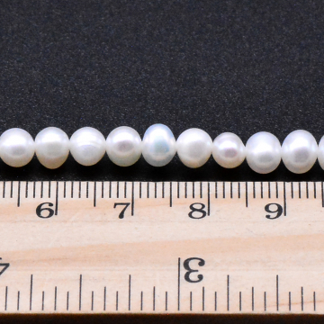 淡水パールビーズ 不規則オーバル 天然素材 5-6mm 1連(約70ヶ)